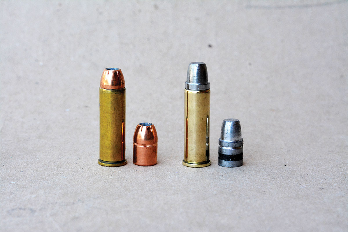 The 41 Magnum can be very versatile and utilizes both jacketed and cast bullets, such as the Hornady 210-grain XTP (left) and the Hensley & Gibbs No. 258 Keith cast bullet at 223-grains (right).